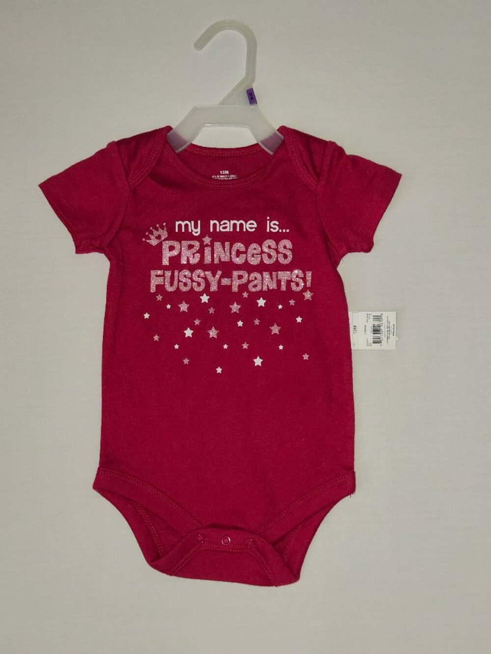 Baby Girls 12M Princess Fussy Pants Burgundy Bodysuit